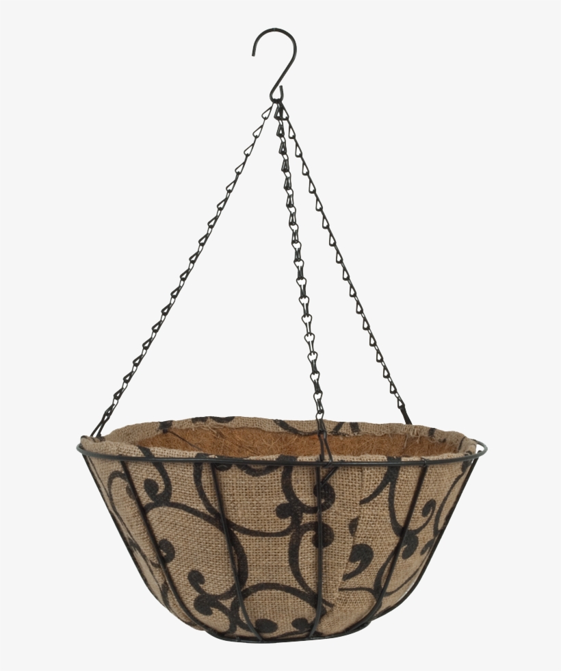 14″ Jute Aquasav™ Hanging Basket Scrolls, transparent png