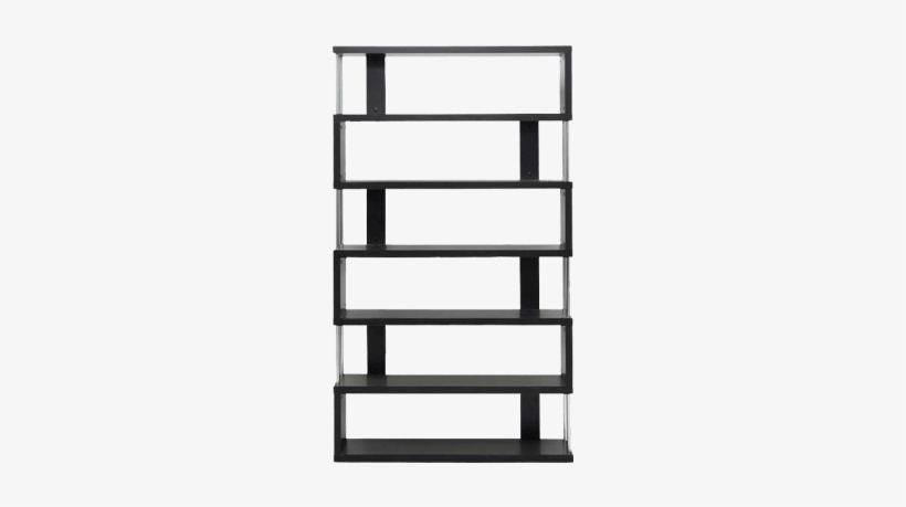 Modern Bookshelf With Metal Rod Supports - Baxton Studio Barnes Dark Brown Six-shelf Modern Bookcase, transparent png