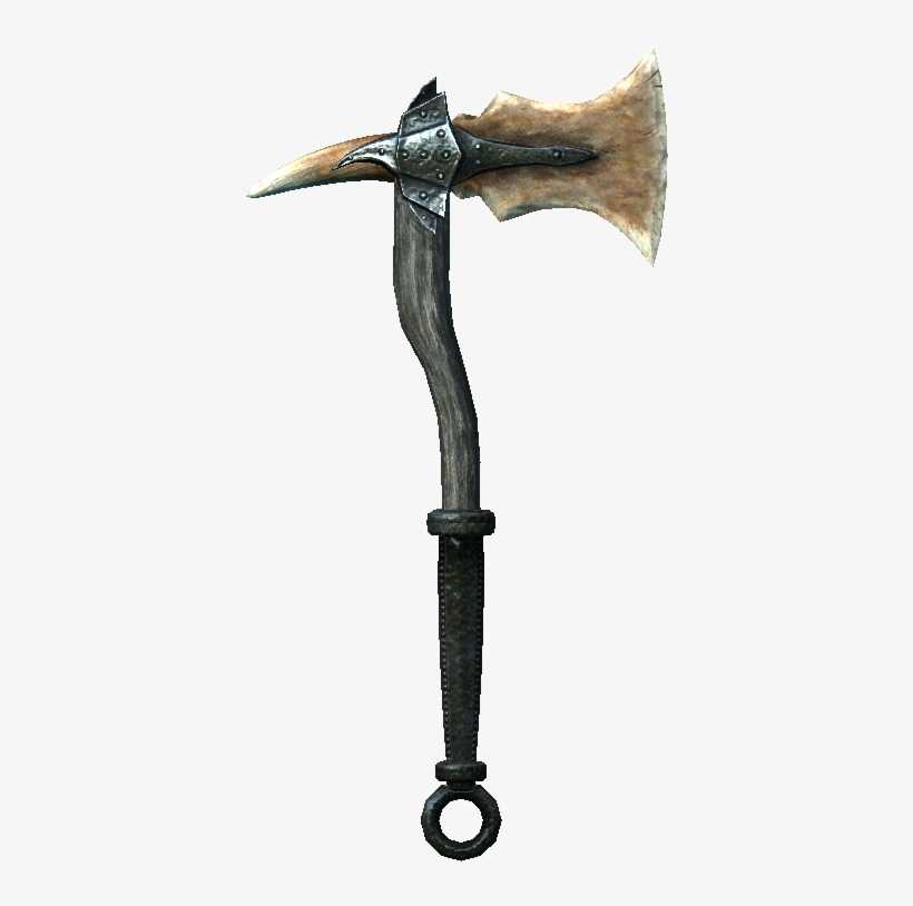 Medieval Clipart Battle Axe - Skyrim Dragon Bone Axe, transparent png