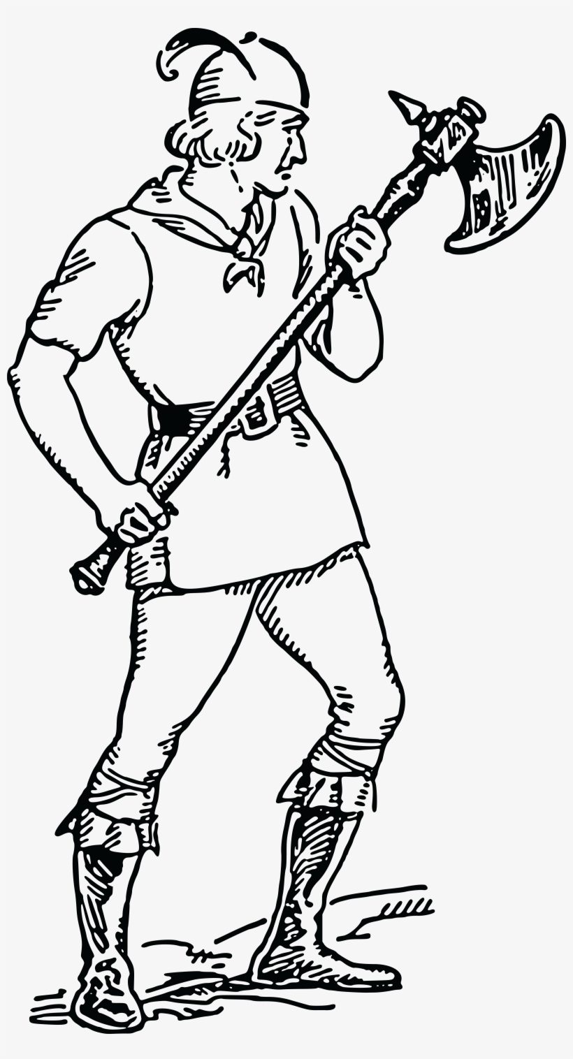 Free Clipart Of A Man Holding A Battle Axe - Battle Axe, transparent png