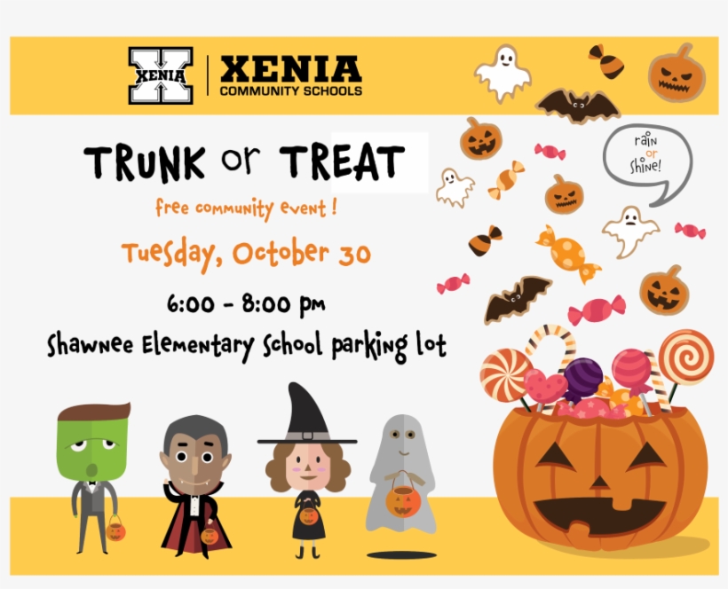 Xenia School's Annual Trunk Or Treat Is Tuesday, October - Halloween, transparent png