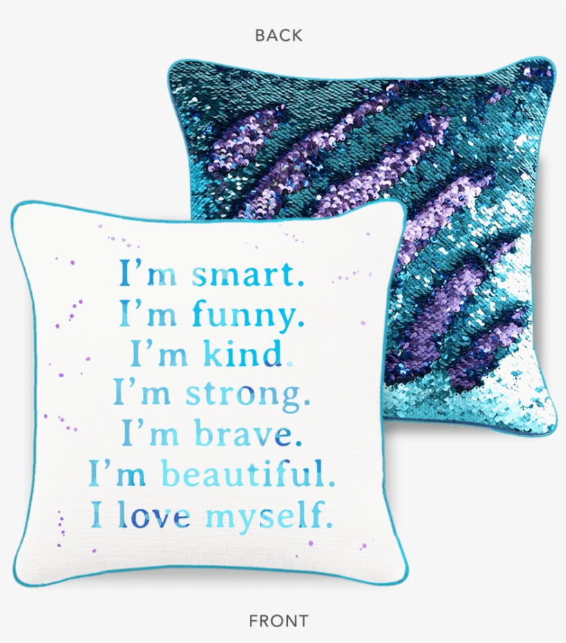 Mermaid Pillow Co Accept Inspiring And Motivational - Mermaid Pillow Co Confidence Mermaid Pillow W/ Aqua, transparent png