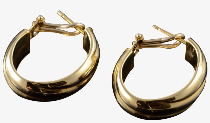 Svg Royalty Free K Hollow Twist - 18k Hollow Hoop Twist Hoop French Clip Earrings Yellow, transparent png