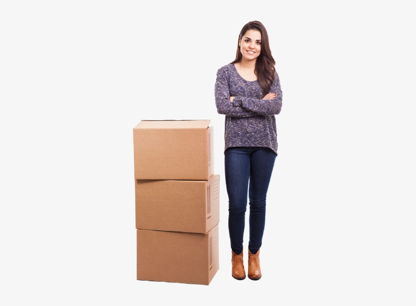 Photo Of A Smiling Girl Standing Next To A Stack Of - Standing Girl Png, transparent png