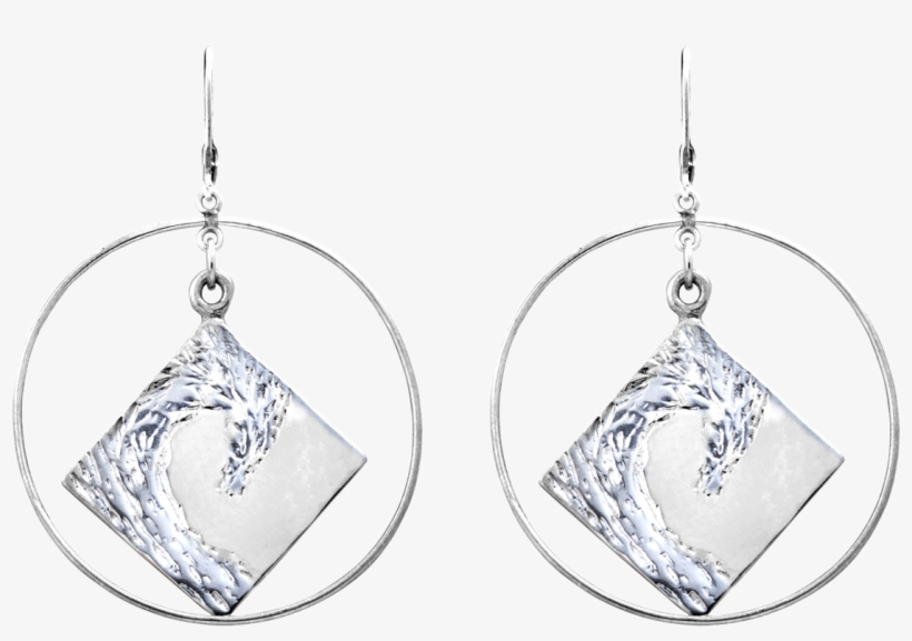 Diamond In Circles Earrings - Earring, transparent png