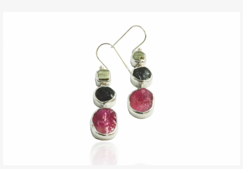 Earrings In 925 Sterling Silver With Stones Ruby, Black, transparent png