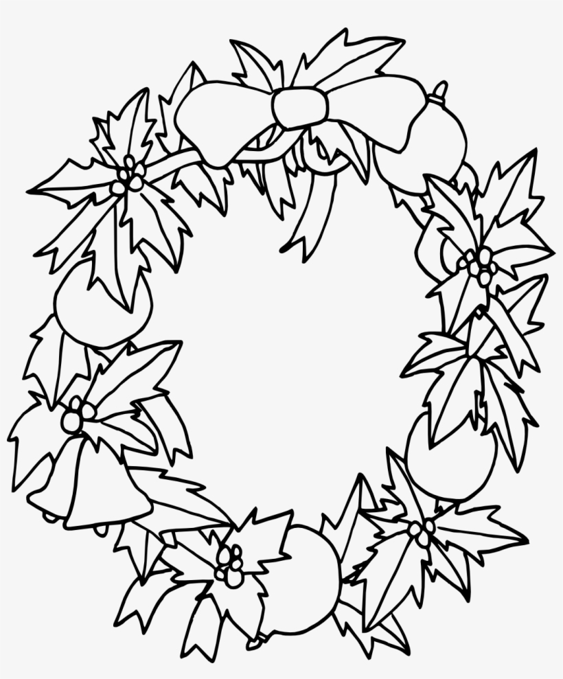 Drawing Christmas Wreath 58 - Coloring Pages Of Wreaths, transparent png