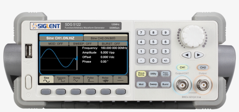 Sdg5000 Series Function/arbitrary Waveform Generators - Sseyl Siglent Sdg5082 80mhz Waveform Generator 500msa/s, transparent png