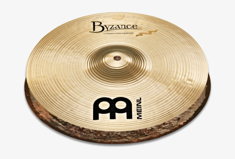 Meinl 14" Byzance Serpents Hi-hat, transparent png