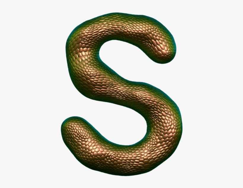 Bronze Snake Font - Texture Mapping, transparent png