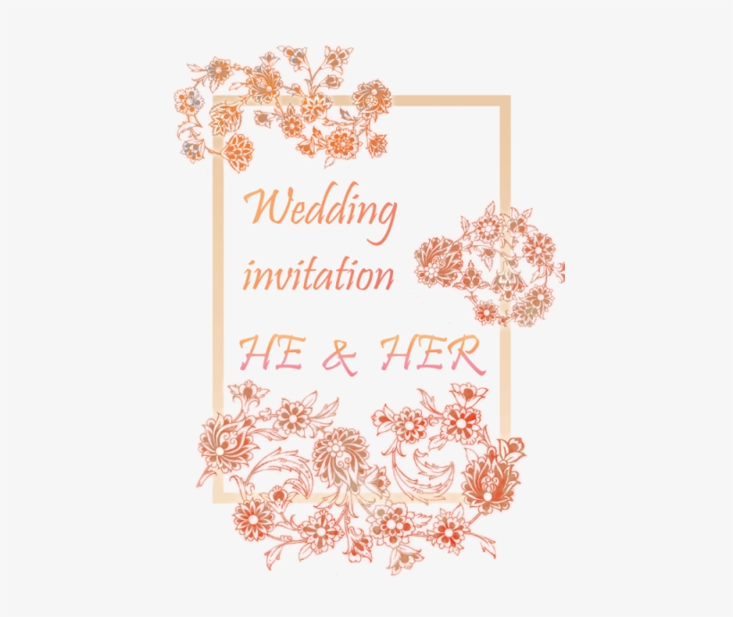 Floarl Invitation, Rose Wedding, Invitations, Wedding - Design, transparent png