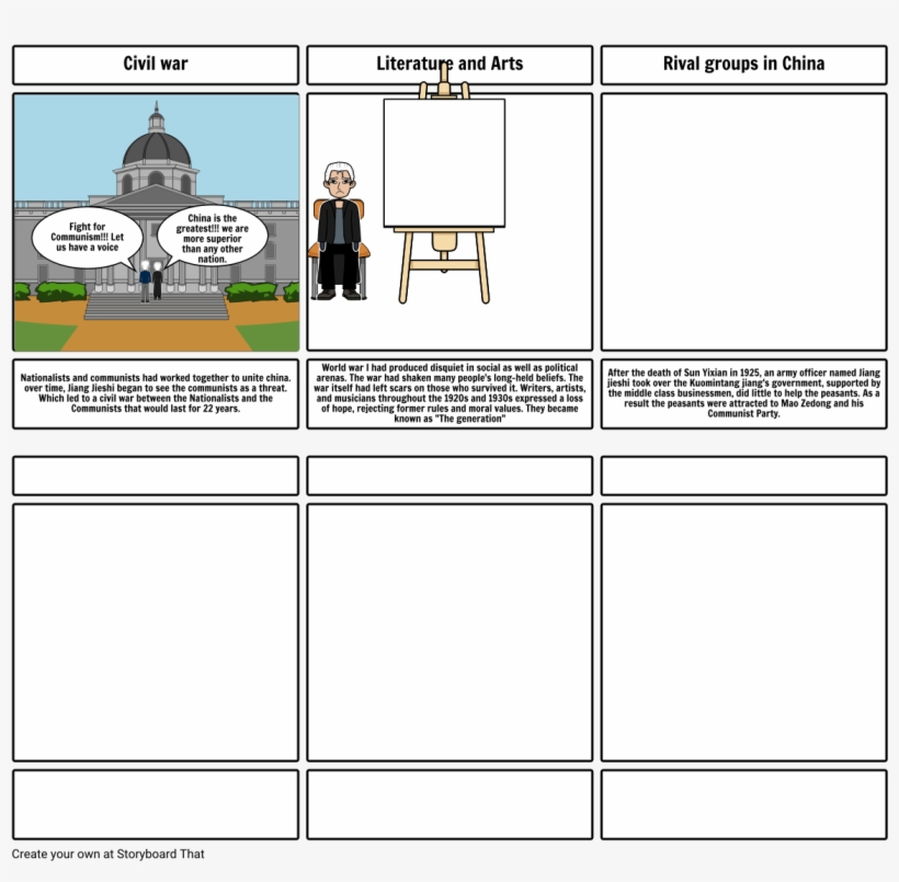China - Storyboard Template, transparent png