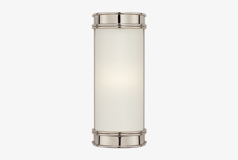 Oxford 8" Bath Sconce In Polished Nickel With Frosted - Column, transparent png