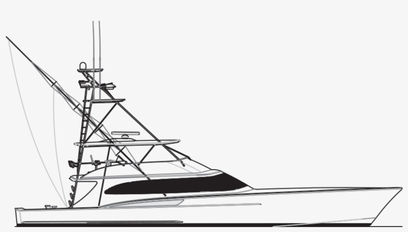 Clip Library Library Custom Sportfish Yachts And Service - Sportfish Boat Line Drawings, transparent png