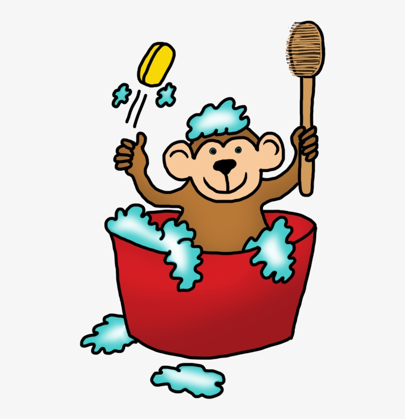 Monkey Drawings Cartoon Monkey In Bath 725x886 Png Download Pngkit