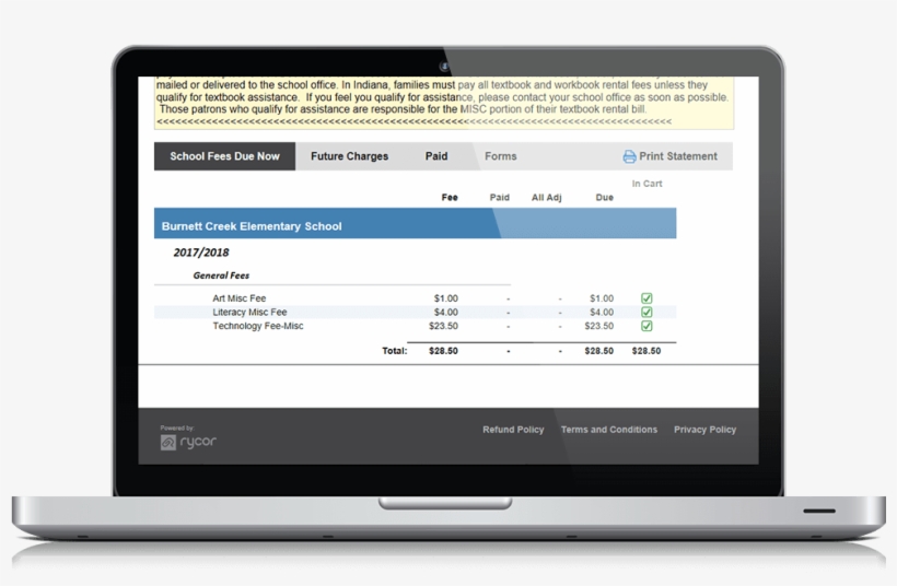 Rycor Integrates Your School Assets With Our Fee Management - Netbook, transparent png