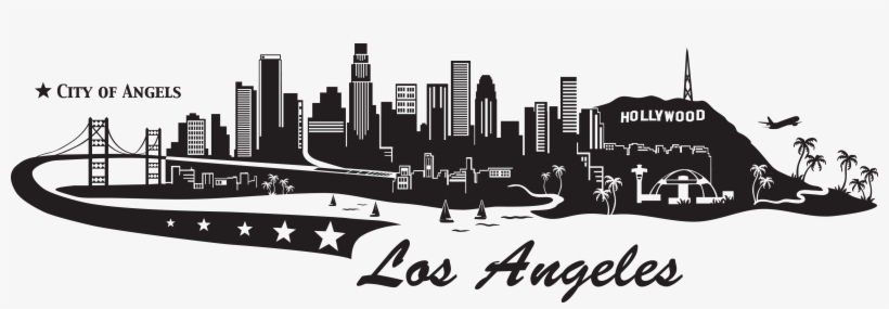 Los Angeles Skyline Png - Los Angeles Skyline Black, transparent png