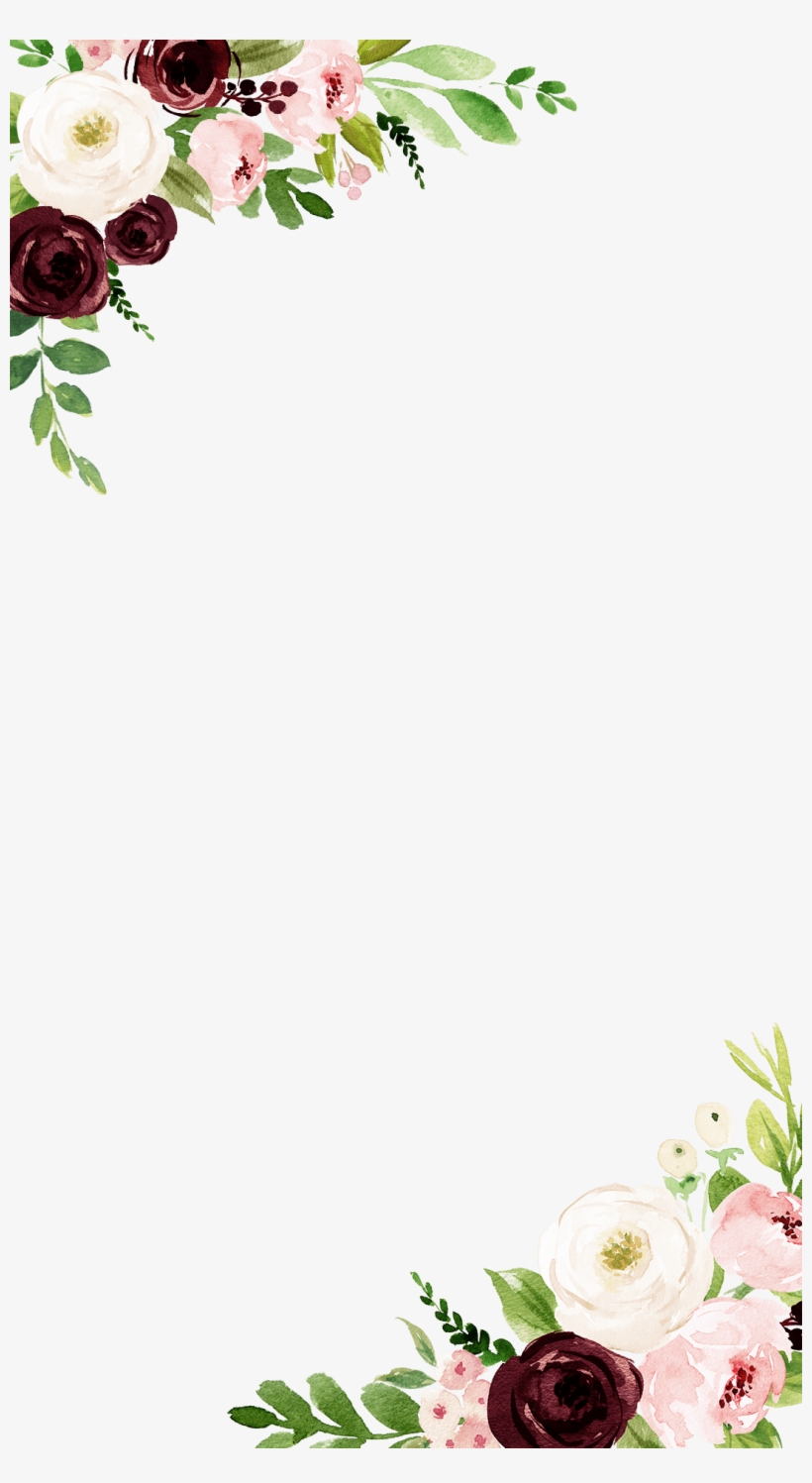 Maroon Amp Ivory Floral Birthday Birthday Snapchat - Floral Maroon Png, transparent png