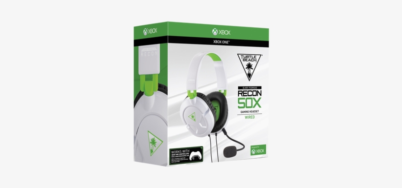 Xbox One Turtle Beach Ear Force Recon 50x Wired Gaming - Turtle Beach Recon 50x White, transparent png