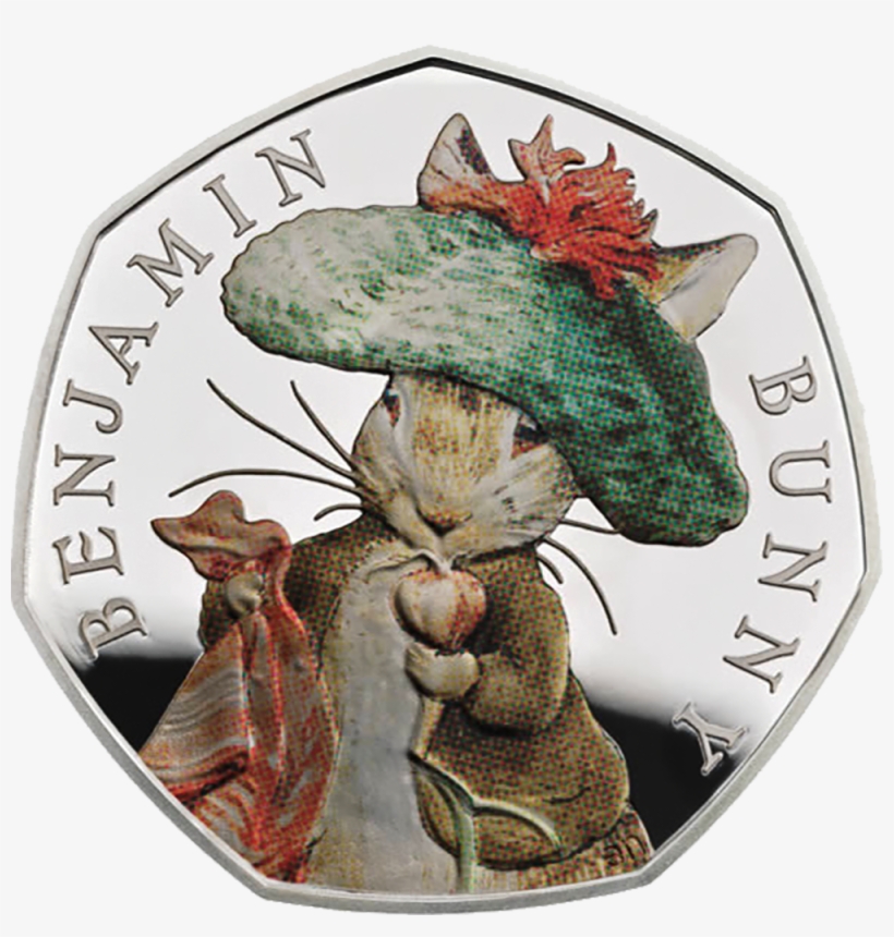 The Reverse Depicts Benjamin Himself, Facing The Viewer, - 50p Beatrix Potter Coins, transparent png