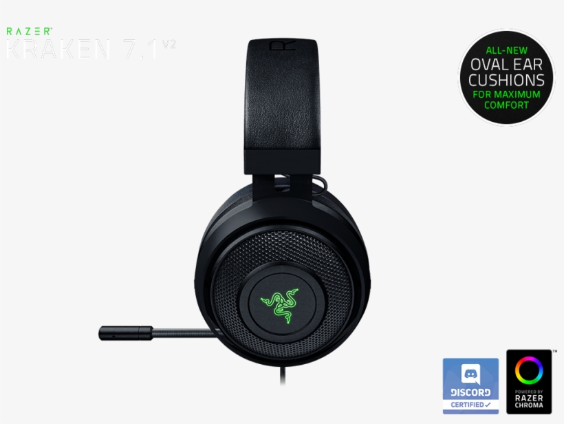The Ultimate In Surround Sound Gaming - Razer Kraken 7.1 V2 - Oval, transparent png
