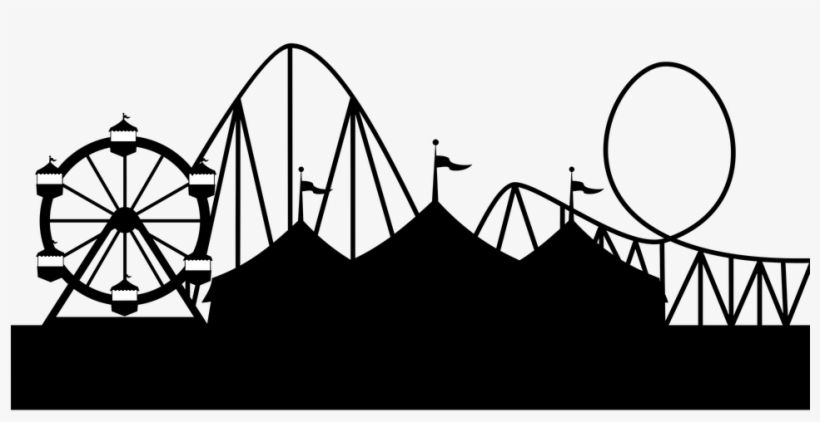 Image Library Stock Popcorn Clipart Silhouette Free - Amusement Park Silhouette Png, transparent png