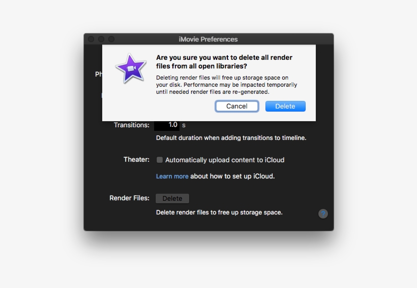 Imovie Delete Warning - Render Files Imovie, transparent png