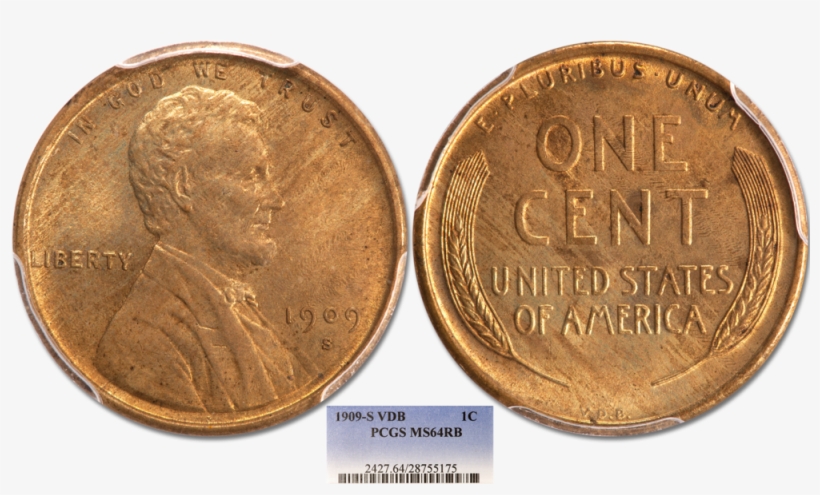 1909 S Vdb Lc Pcgs64rb, transparent png