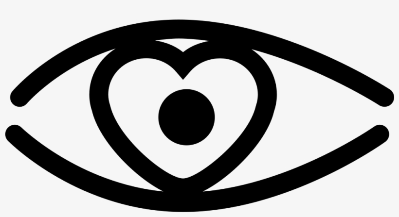 Eye Outline With Heart Shape Iris Comments - Eye, transparent png