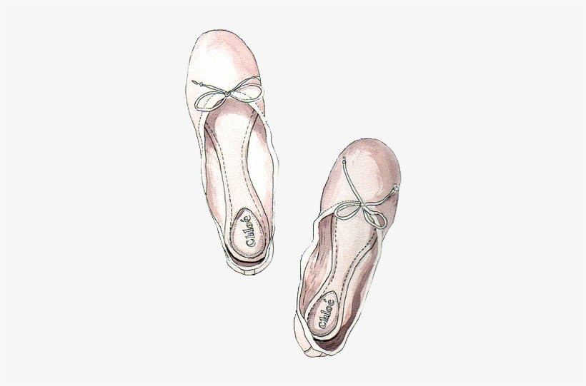 Chloe Ballet Flats - Ballerina Shoes Pattern Watercolor, transparent png