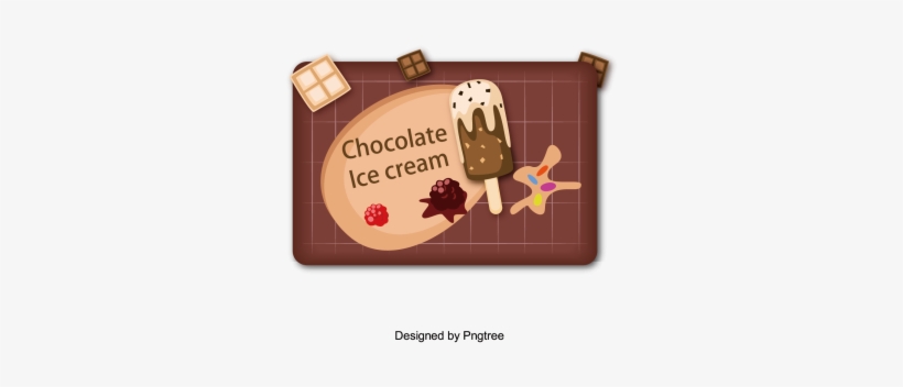 Cartoon Flat Ice Cream Icon Summer Cool Drink, Ice - Chocolate, transparent png