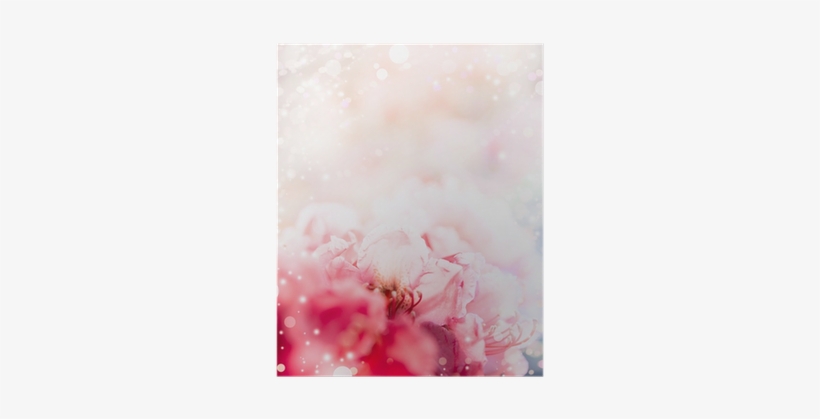 Floral Romantic Pastel Border Background With Red Flowers - Canvas Print, transparent png