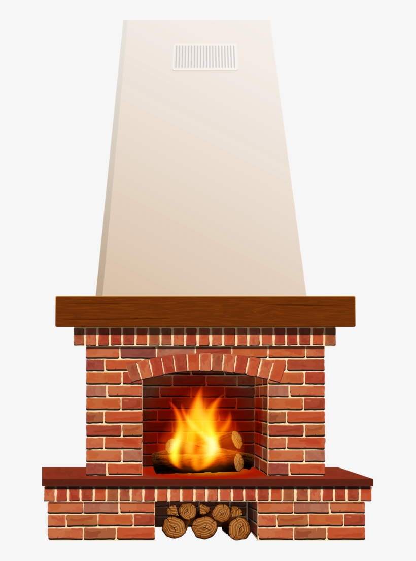 Campfire Vector Png Image - Brick Fireplace Vector, transparent png
