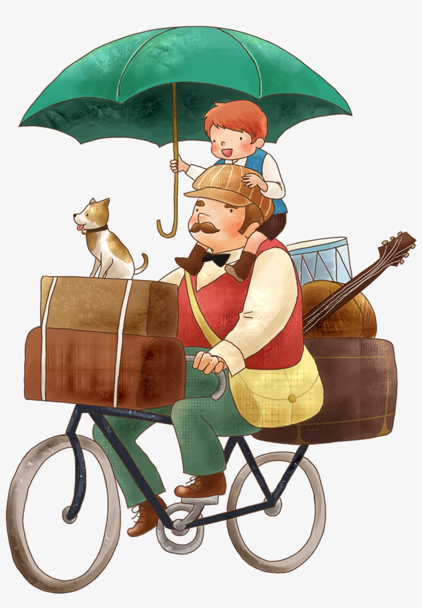 Hand-painted Cartoon Father's Day Decorative Materials - Tranh Màu Nước Vẽ Người, transparent png