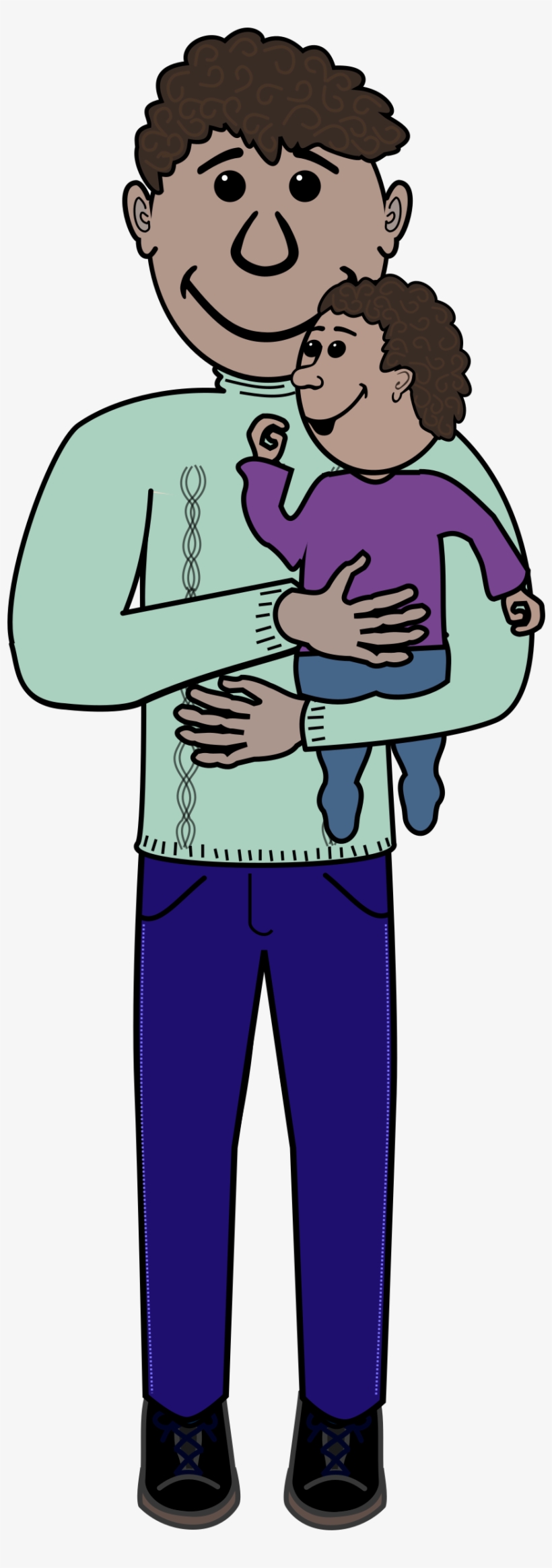 Picture Black And White Download African Father Kid - Child, transparent png