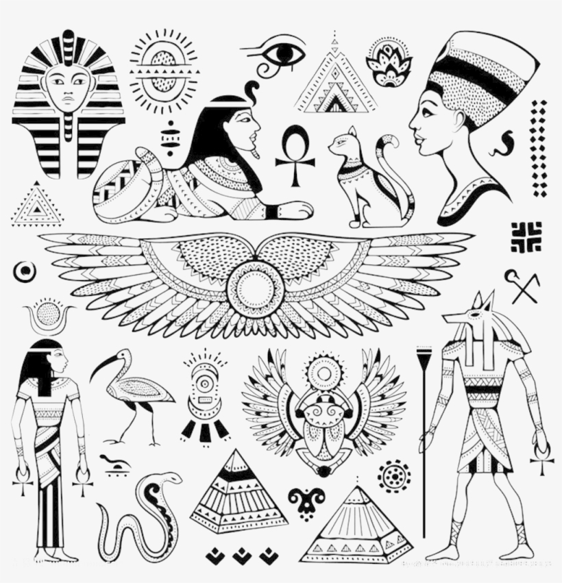 Pyramids Ancient Egypt Hieroglyphs - Egypt Symbols, transparent png