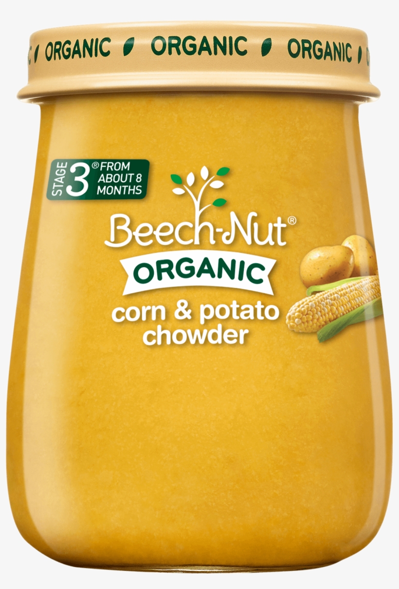 Organic Corn & Potato Chowder Jar - Beech-nut Organic Stage 2 Bananas Baby Food, 4.25 Oz,, transparent png