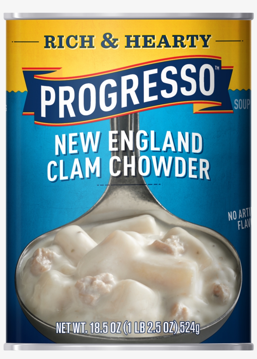 Progresso Soup Rich & Hearty New England Clam Chowder - Progresso Lentil Soup, transparent png