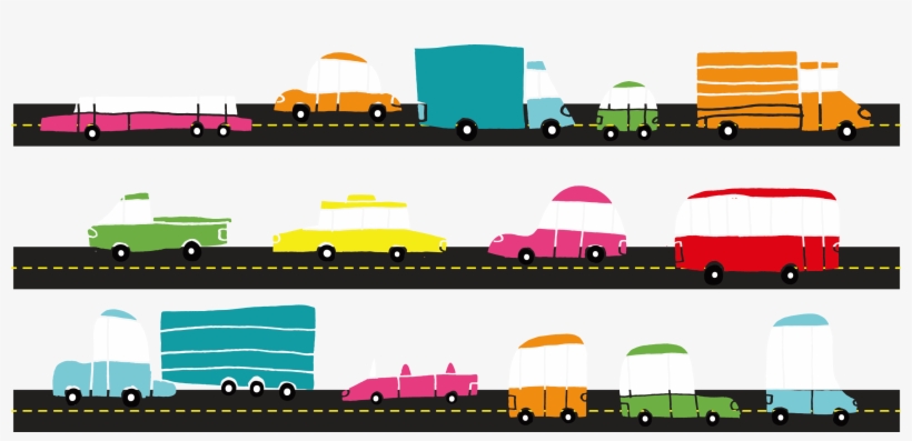 Traffic Clipart Main Road - Traffic Jam Free Vector, transparent png