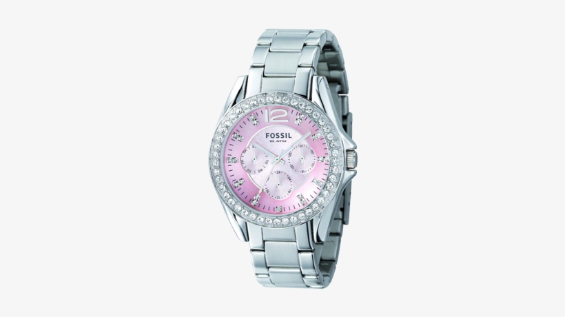 Fossil Womens 01 - Ladies' Fossil Chronograph Watch With Pink Mother-of-pearl, transparent png