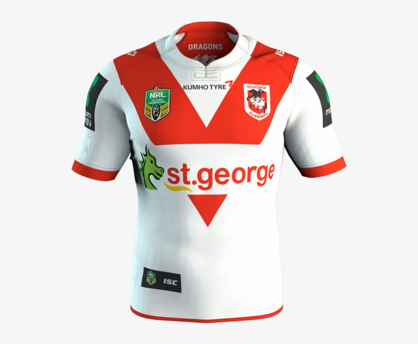 St Geroge Illawarra Dragons Nrl Men's Home Jersey 2016 - St George Illawarra Dragons Jersey, transparent png