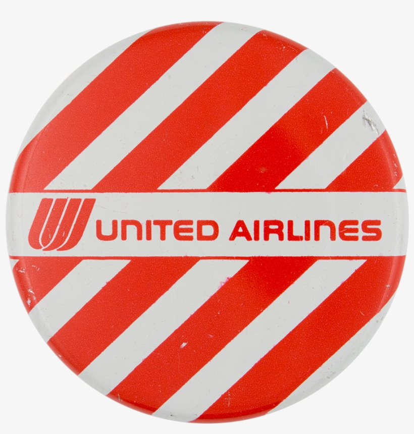 United Airlines - Vintage United Airlines Red White Striped Metal Button, transparent png