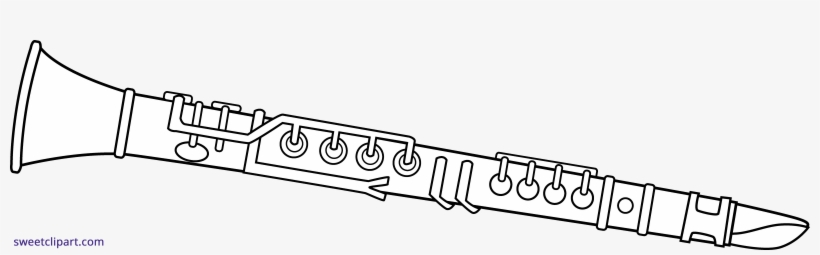 Clip Art Transparent Library Line Art Sweet Clip - Clarinet Clipart, transparent png