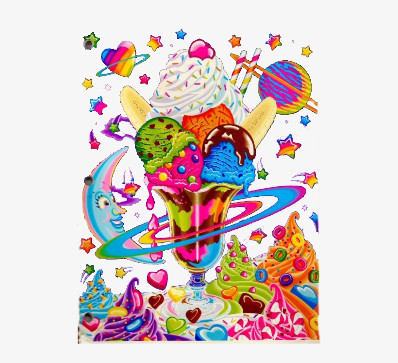 Lisa Frank - Crabapple Approved - Art Print: Frank's Saturn Sundae '91, 24x18in., transparent png