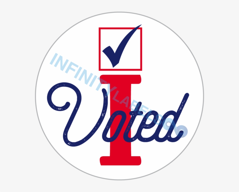 "i Voted" White Gloss 2 1/2" Circle Labels - Sticker, transparent png