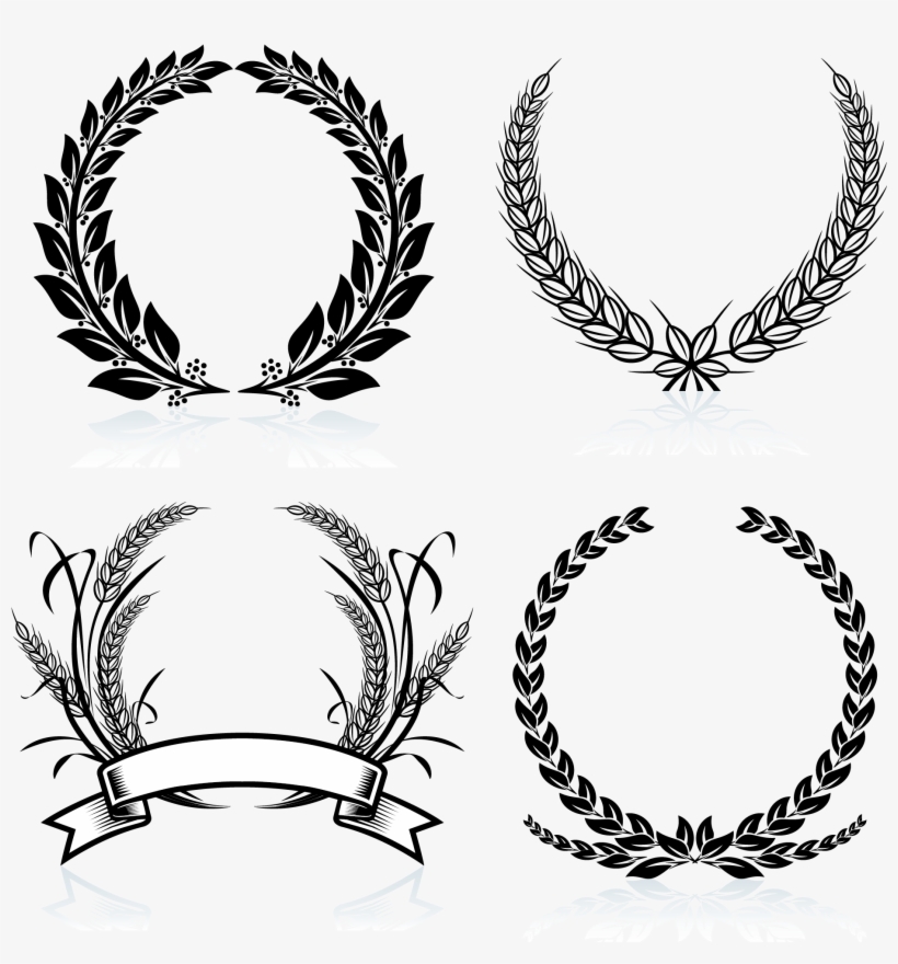 Laurel Crown Black And White Clip Art Free Download - Laurel Wreath, transparent png