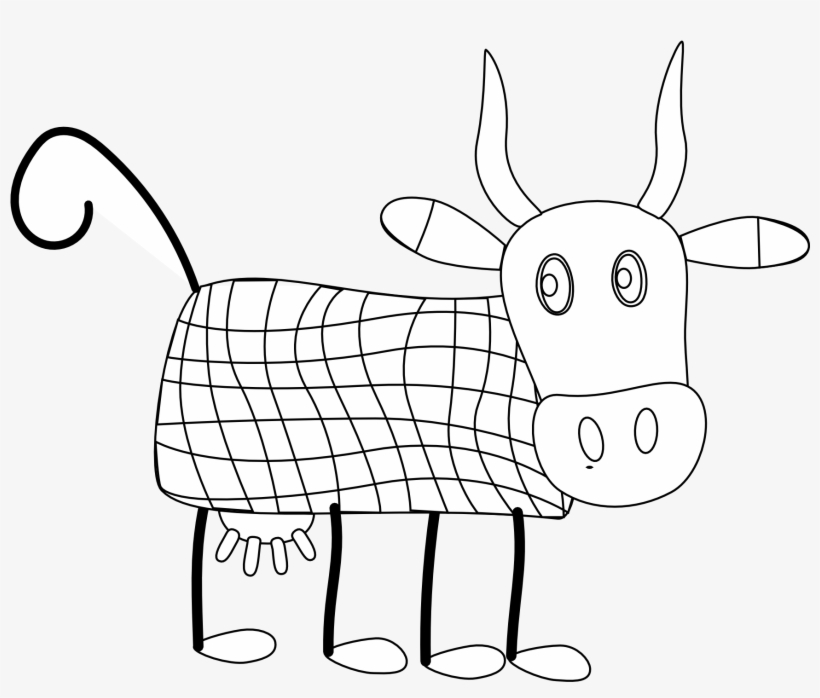 Cows 3 Black White Line Animal Animal 555px - Coloring Book, transparent png