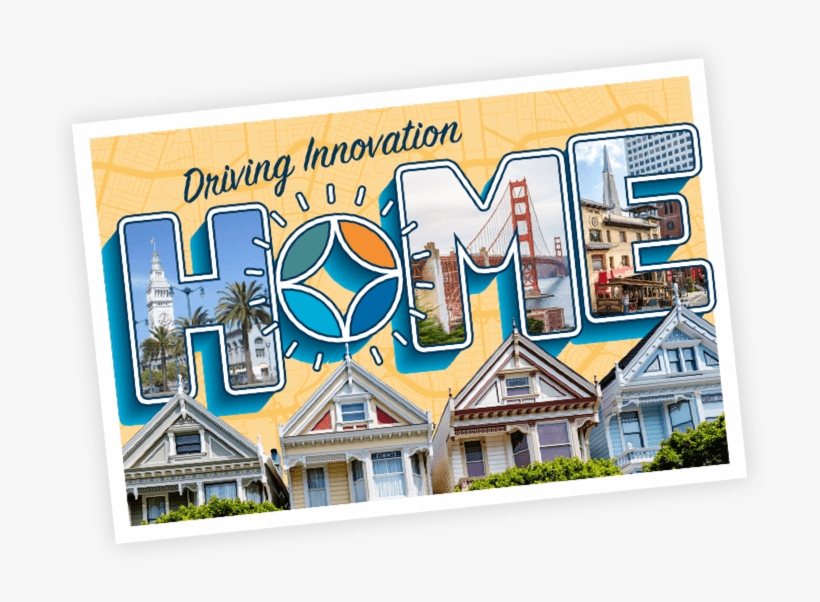Driving Innovation Home Postcard - Painted Ladies, transparent png
