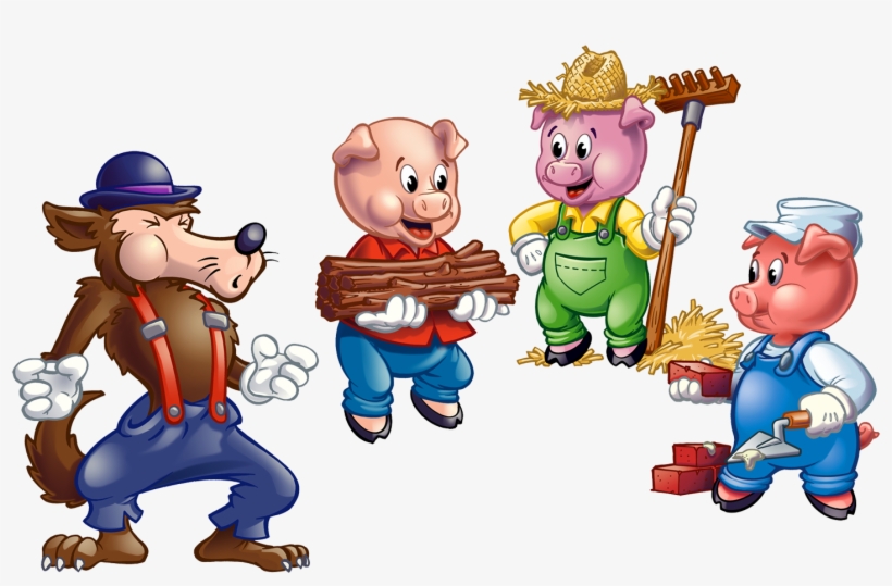 /y1 2/three Pigs - Three Little Pigs And Wolf Clipart, transparent png