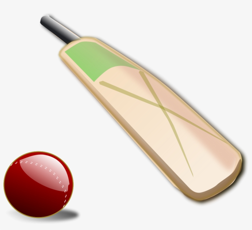 Cricket Bats Batting Cricket Balls - Cartoon Cricket Bat And Ball, transparent png